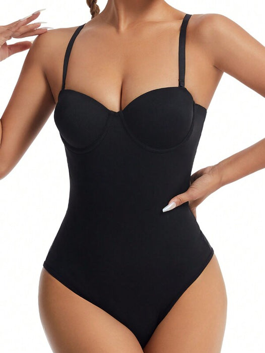 Women’s Bodysuit With Cup Design Body Shaper Sexy Slim Fit Black