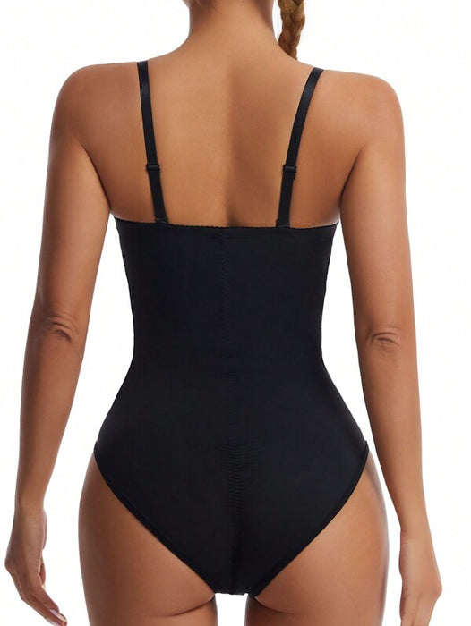 Women’s Bodysuit With Cup Design Body Shaper Sexy Slim Fit Black