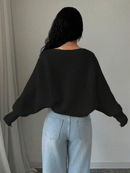 Plain Cropped Cardigan Long Sleeve Black Casual Knit Top UK