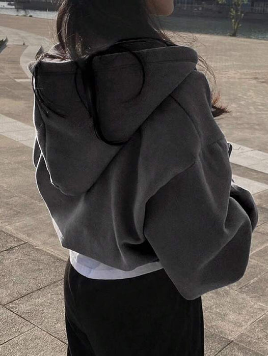 Women’s Oversized Hooded Sweatshirt Jacket Casual Coat UK