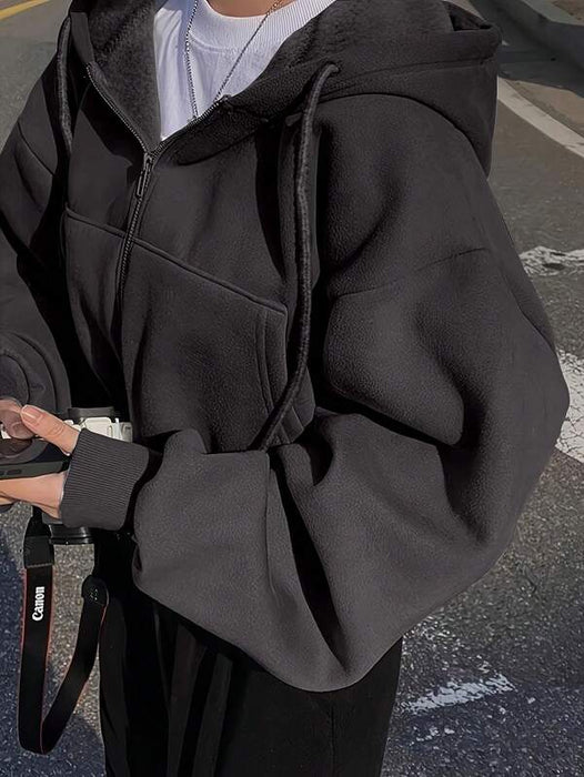 Women’s Oversized Hooded Sweatshirt Jacket Casual Coat UK