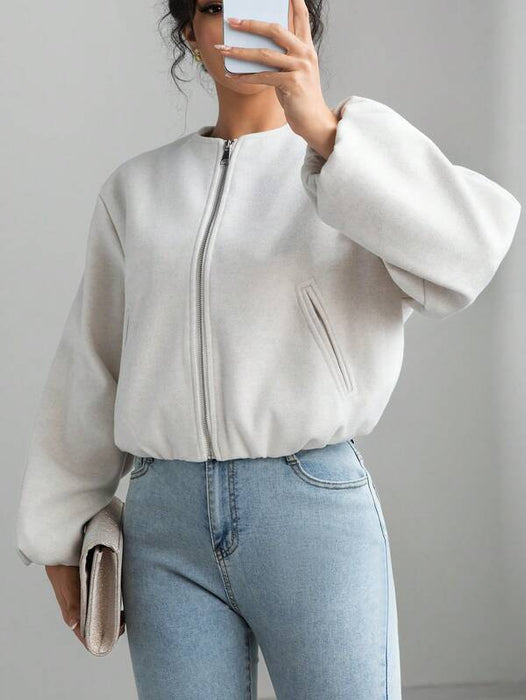 Women’s Bomber Jacket Varsity Aviator Cropped Coat UK