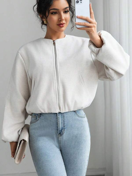 Women’s Bomber Jacket Varsity Aviator Cropped Coat UK
