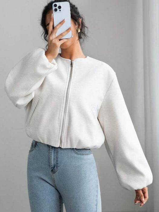 Women’s Bomber Jacket Varsity Aviator Cropped Coat UK
