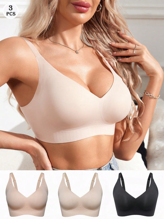 3Pcs Wireless Jelly Bra, Comfortable & Soft Women Fashion Bra