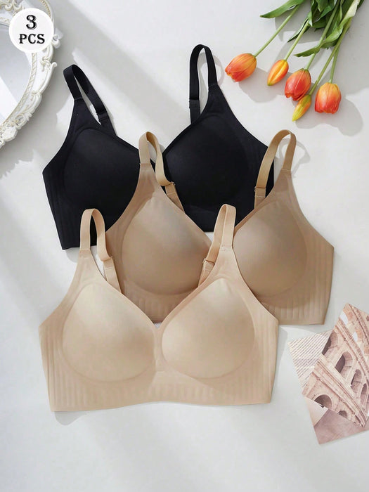3Pcs Wireless Jelly Bra, Comfortable & Soft Women Fashion Bra