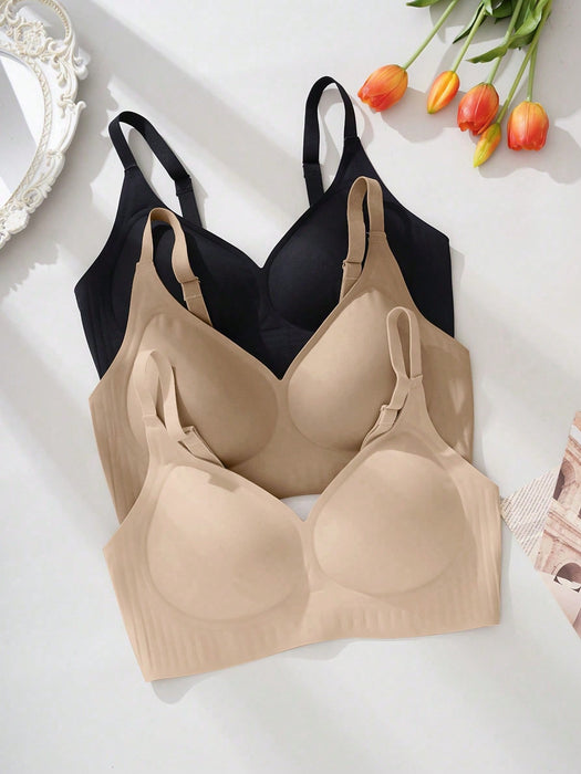 3Pcs Wireless Jelly Bra, Comfortable & Soft Women Fashion Bra