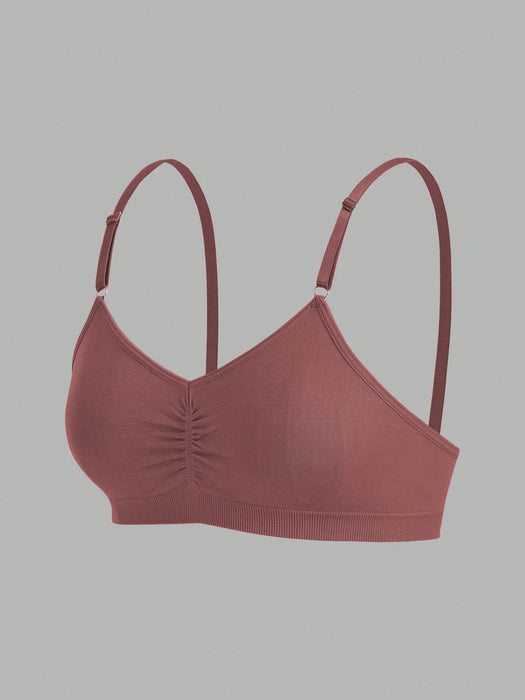 7pcs Seamless Bra Set, Comfortable Casual Bras With Adjustable Straps
