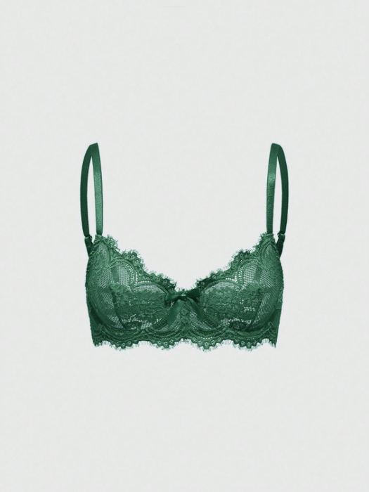 Floral Lace Underwire Triangle Cup Bra, For Valentine's Day