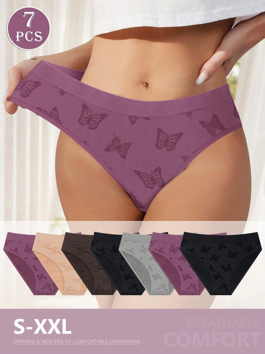 7pcs Pack Women Low Waist Triangle Panties