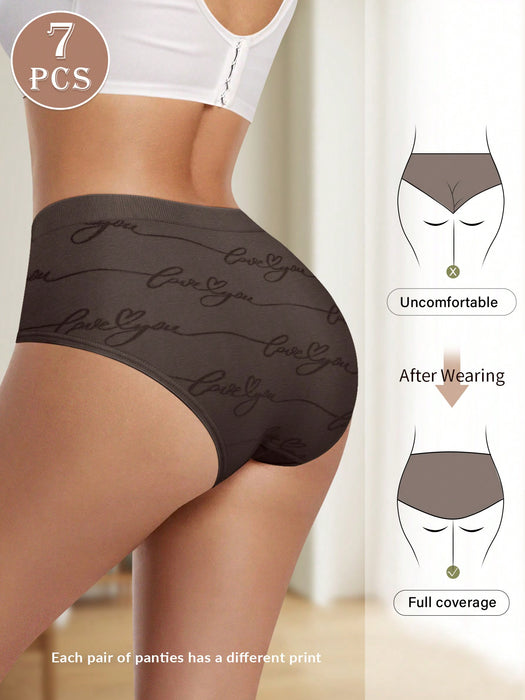 7pcs Pack Women Low Waist Triangle Panties