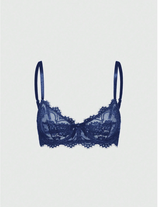 Floral Lace Underwire Triangle Cup Bra, For Valentine's Day