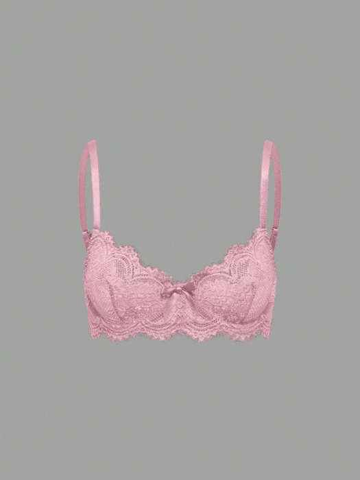 Floral Lace Underwire Triangle Cup Bra, For Valentine's Day