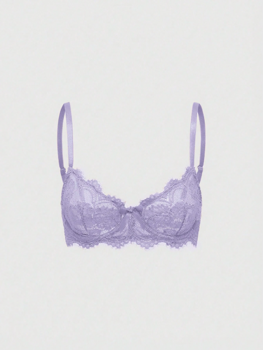 Floral Lace Underwire Triangle Cup Bra, For Valentine's Day