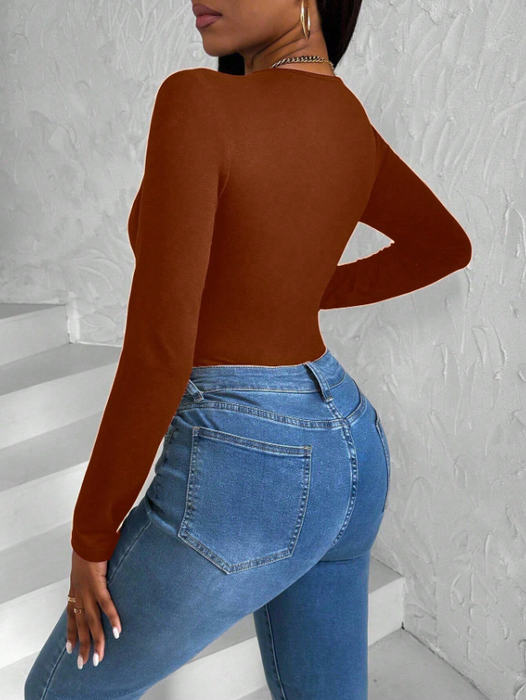 Women’s 2-in-1 Long Sleeve Fashion Bodysuit