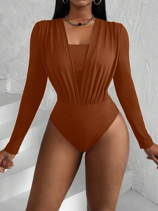 Women’s 2-in-1 Long Sleeve Fashion Bodysuit