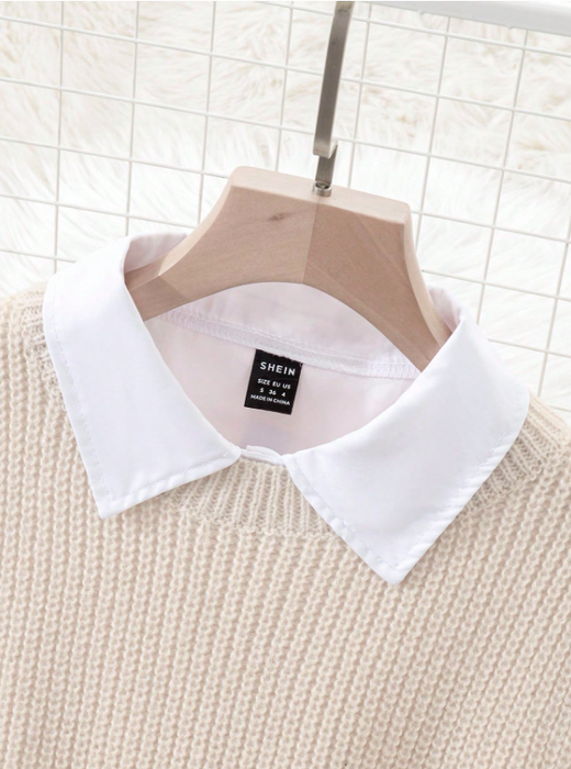 Women’s 2-Piece Layered Outfit Lantern Sleeve Blouse & Knit Vest Set