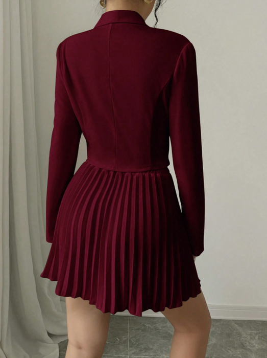 Modern Women’s Two-Piece Outfit Button Front Top & A-Line Skirt