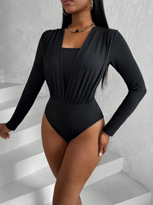 Women’s 2-in-1 Long Sleeve Fashion Bodysuit