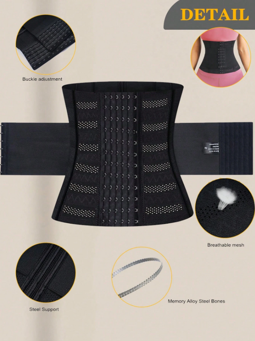 Women Double Belt Waist Trainer Corset Tummy Control Body Shaper
