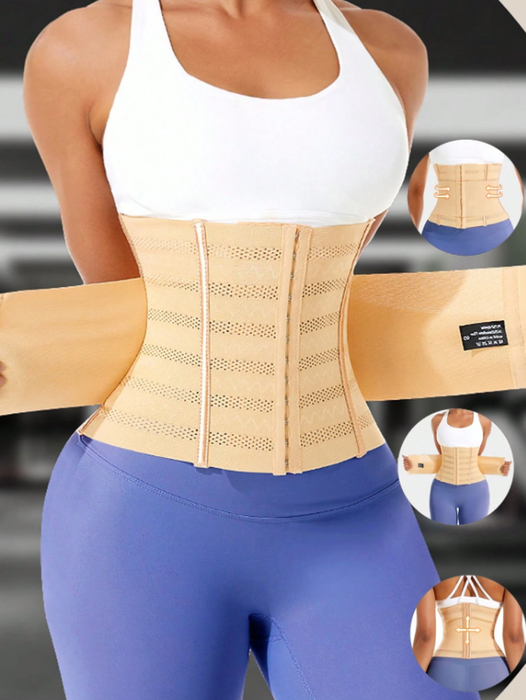Women Double Belt Waist Trainer Corset Tummy Control Body Shaper