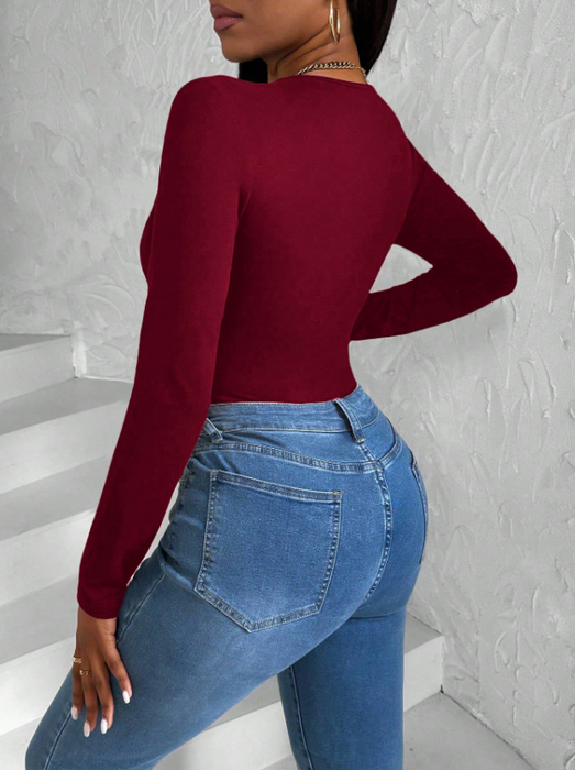 Women’s 2-in-1 Long Sleeve Fashion Bodysuit