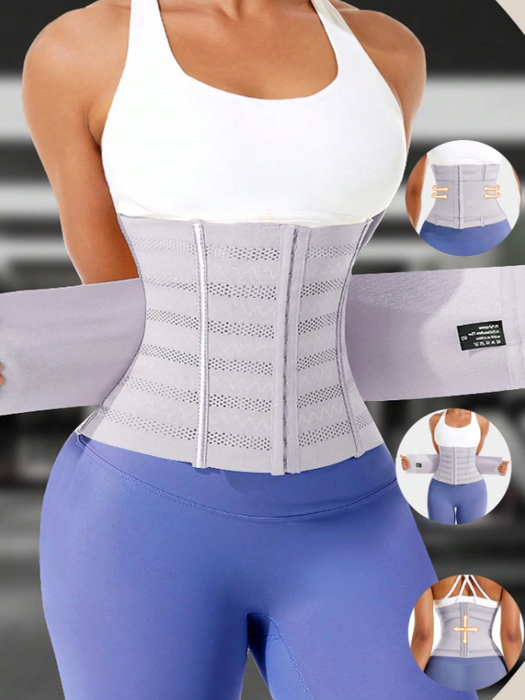 Women Double Belt Waist Trainer Corset Tummy Control Body Shaper