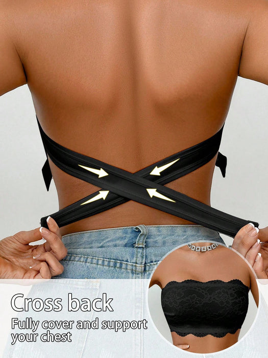 1PC Women’s Lace Wireless Bandeau Bra