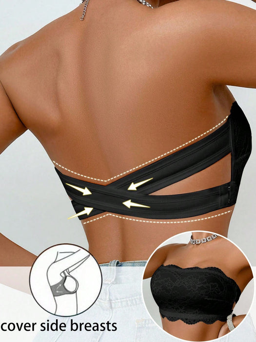 1PC Women’s Lace Wireless Bandeau Bra