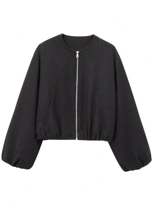 Women’s Cropped Bomber Jacket Varsity Aviator Autumn Winter Coat UK