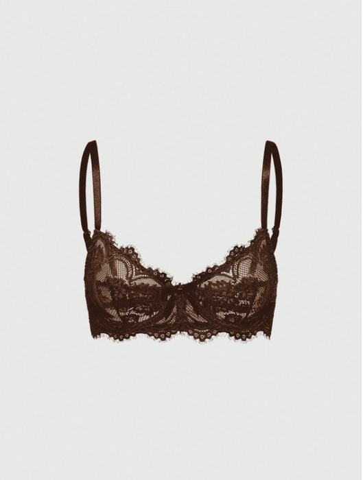Floral Lace Underwire Triangle Cup Bra, For Valentine's Day
